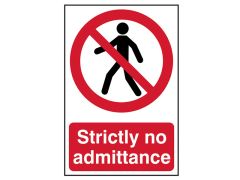 Scan 0608 Strictly No Admittance - PVC Sign 200 x 300mm
