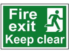 Scan 1513 Fire Exit Keep Clear - PVC Sign 300 x 200mm