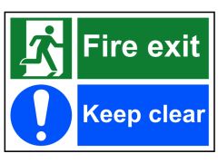 Scan 1540 Fire Exit Keep Clear - PVC Sign 300 x 200mm