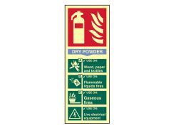 Scan 1593 Extinguisher Composite - Dry Powder - Photoluminescent 75 x 200mm SCA1593