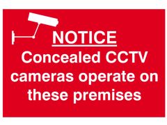 Scan 1607 Notice Concealed CCTV Camera - PVC Sign 300 x 200mm
