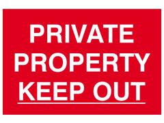 Scan 1652 Private Property Keep Out - PVC Sign 300 x 200mm