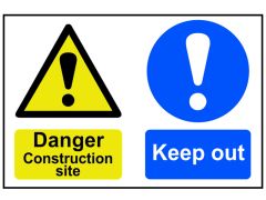 Scan 4005 Danger Construction Site Keep Out - PVC Sign 600 x 400mm