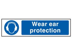 Scan 5016 Ear Protection - PVC Sign 200 x 50mm SCA5016
