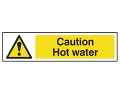 Scan 5116 Caution Hot Water - PVC Sign 200 x 50mm