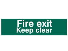 Scan 5206 Fire Exit Keep Clear Text Only - PVC Sign 200 x 50mm
