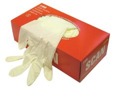 Scan SCAGLOLATEXL Latex Gloves - Large (Box 100)