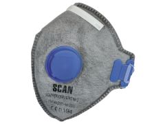 Scan DAC4X-FD-3 Fold Flat Disposable Odour Mask Valved FFP2 Protection (Pack 3)