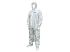 Scan 2503 LARGE Chemical Splash Resistant Disposable Coverall White Type 45448 L (39-42in)