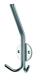 Eurospec HCH1014BSS Bright Stainless Steel Hat and Double Coat Hook