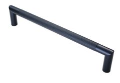 Eurospec SWP1169/300MB 320mm Matt Black Steel 304 20mm Mitred Knurled Door Pull Handle