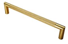 Eurospec Steelworx 304 Mitred Knurled Door Pull Handle - Stainless Brass - Centres: 300mm, Dia.: 20mm