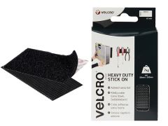 VELCRO Brand 60239 VELCRO Brand Heavy-Duty Stick On Strips -2 50 x 100mm Black