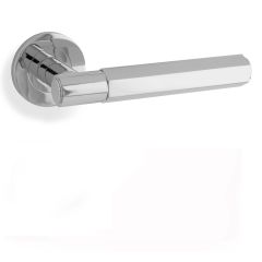 Alexander & Wilks AW224 Spitfire Hexagon Lever on Round Rose Door Handle