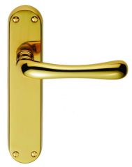 Carlisle Brass Ibra Lever On Backplate-Polished Brass-Door Handle