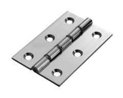 Carlisle Brass Double Steel Washered Brass Butt Door Hinges-Polished Chrome-A:76, B:50, C:2, D:R3.5, E:3
