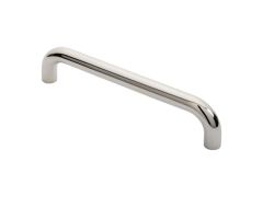 Steelworx 316 D Pull Door Handle - Bright Stainless Steel - Centres: 300mm, Dia.: 25mm