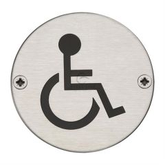Steel Line Disabled Symbol Sign