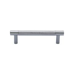 Heritage Brass Partial Knurled Cabinet Pull Handle-Polished Chrome-Centre :96mm,Length :122mm